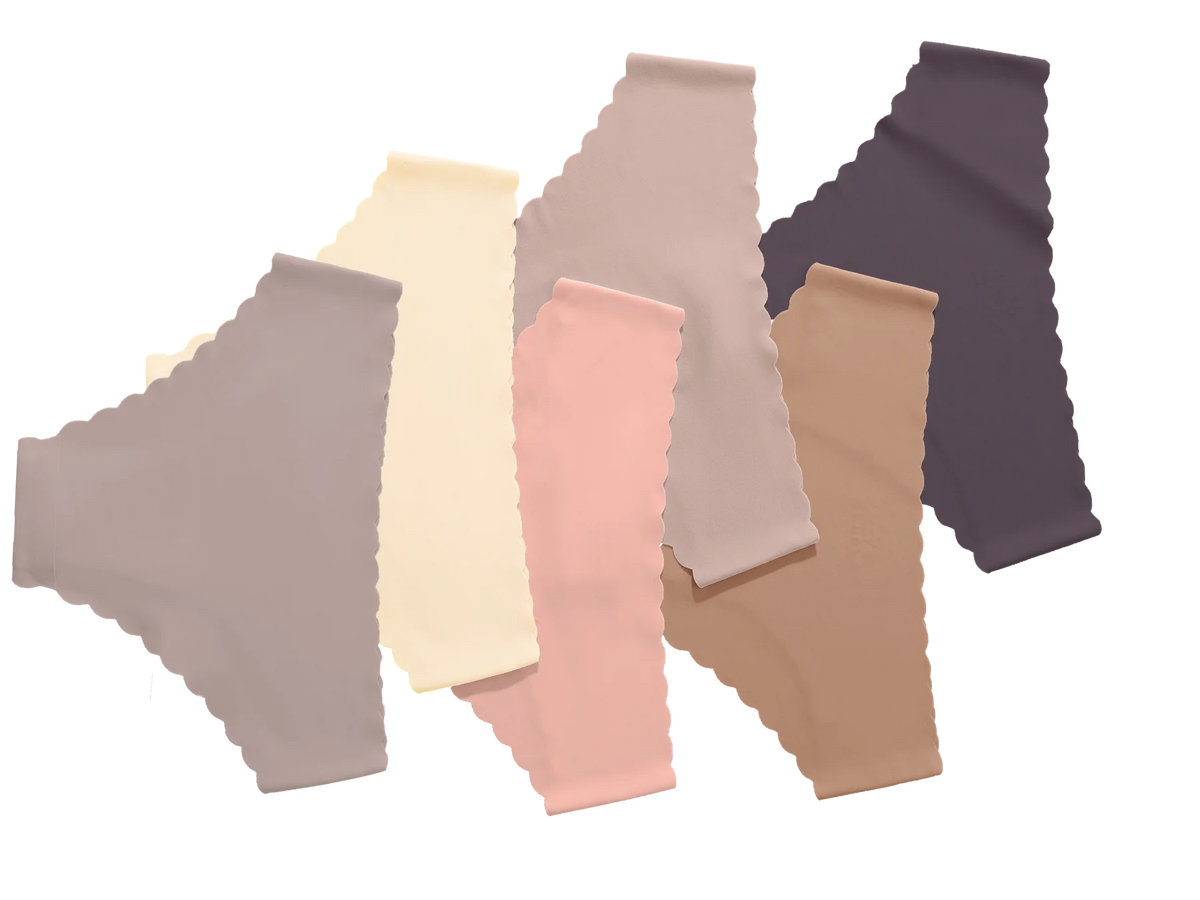 6-Piece Set of Women's Solid Color Underwear with Wavy Lace, Smooth, Seamless, Comfortable, Breathable and Quick Drying