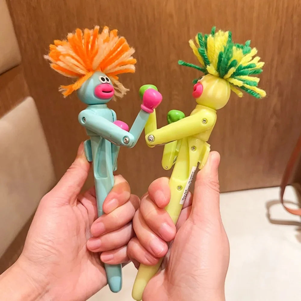 Hair-fried boxing pen creative decompression cartoon ballpoint pen student high value gel pen cutetoygift.Interactive boxing pen