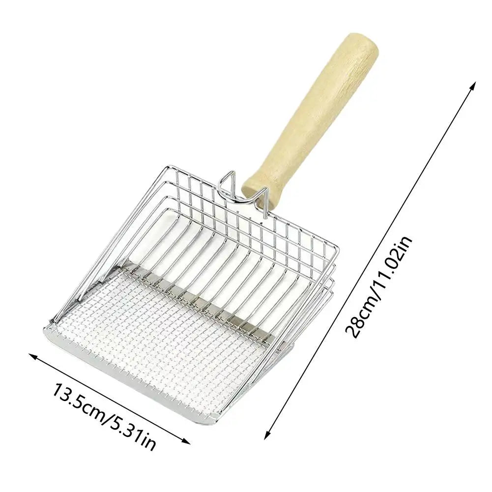 Dog Cat Clean Feces Supplies Stainless steel shovel Cat Litter Scoop Reduces Dust Metal Long Handle Scoop Pet Cleanning Tools ﻿