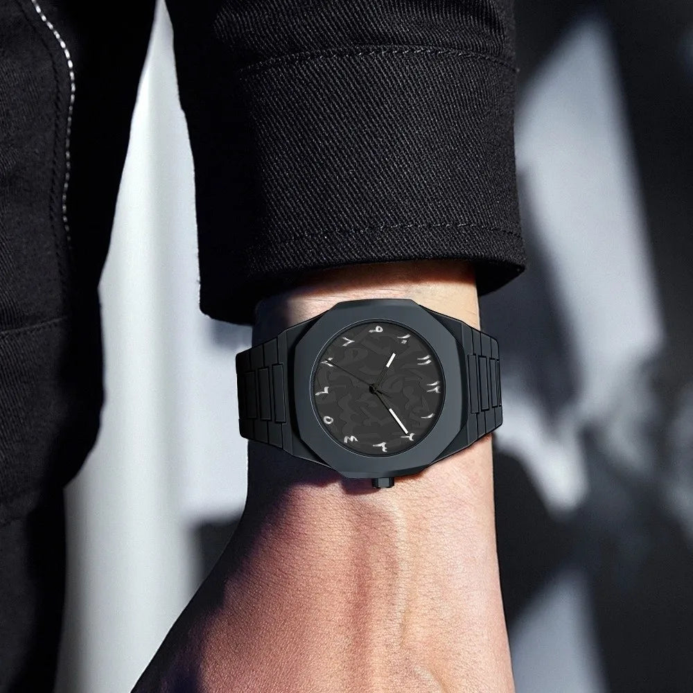 Arabic Dial Waterproof Watch Round Dial Plastic Strap Quartz Watch Exquisite Design Color Strap Business Watch Casual Wear
