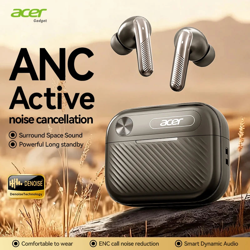Acer Ohr644 In-Ear Wireless Bluetooth Headphones Anc Active Noise Reduction Panoramic Sound Effect Comfortable to Wear Long-Lasting Battery Life Dedicated for Sports and Running Compatible with Mobile Phones and Tablets