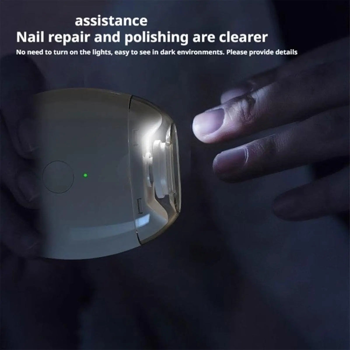 Electric Nail Clipper 3 Speeds Manicure Tools with File Attachment Nail Trimmer with Light for Home Salons Travel Daily