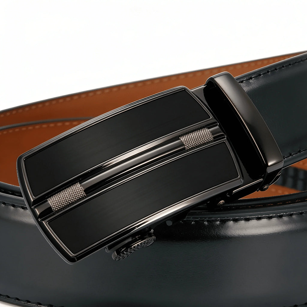 Men's Automatic Genuine Leather Luxury Belt Metal Automatic Buckle Male Waistband Designer High Quality Black Brown Waist Belts