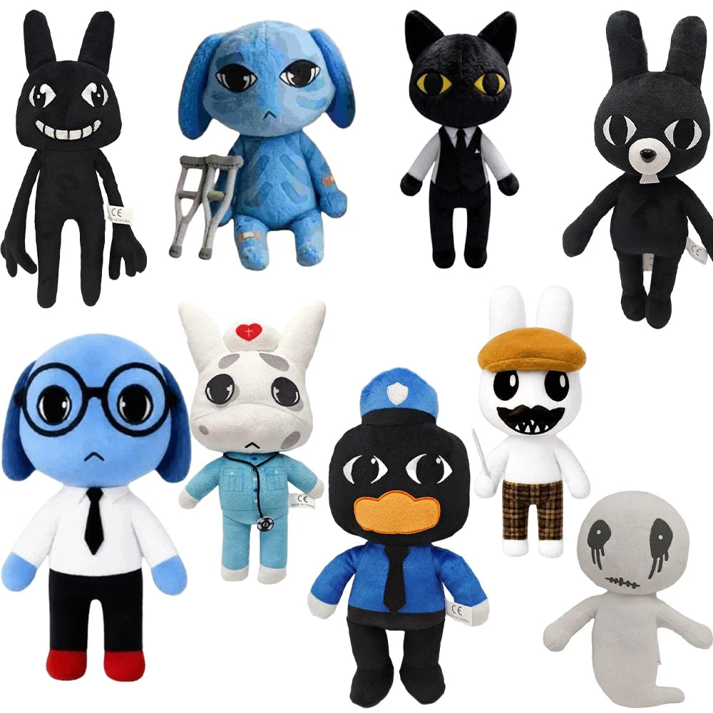 In Stock Horror Animal Hospital Blue Dog Penguin Bunny Plush Doll Cute Animal Game Peripherals Collectible Soft Toys.