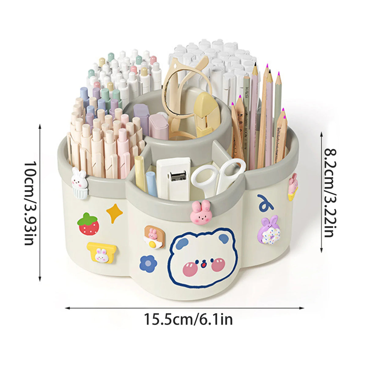 Rotating Pen Holder Desk Organizers Cosmetic Brush Organization Box Large Capacity Pen Storage Box Study Dormitory Accessories