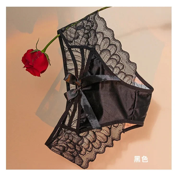 Women's Panties  Thin Lace Hollow Mesh Low Waisted Seamless  Triangle Panties Comfortable Underwear Hip Lifting