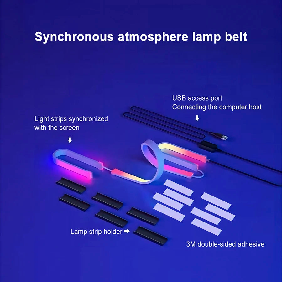 Smart Gaming LED Strip Lights Computer Sync Light Strip Monitor RGB Screen LED Backlight For Gaming Room Atmosphere Decor