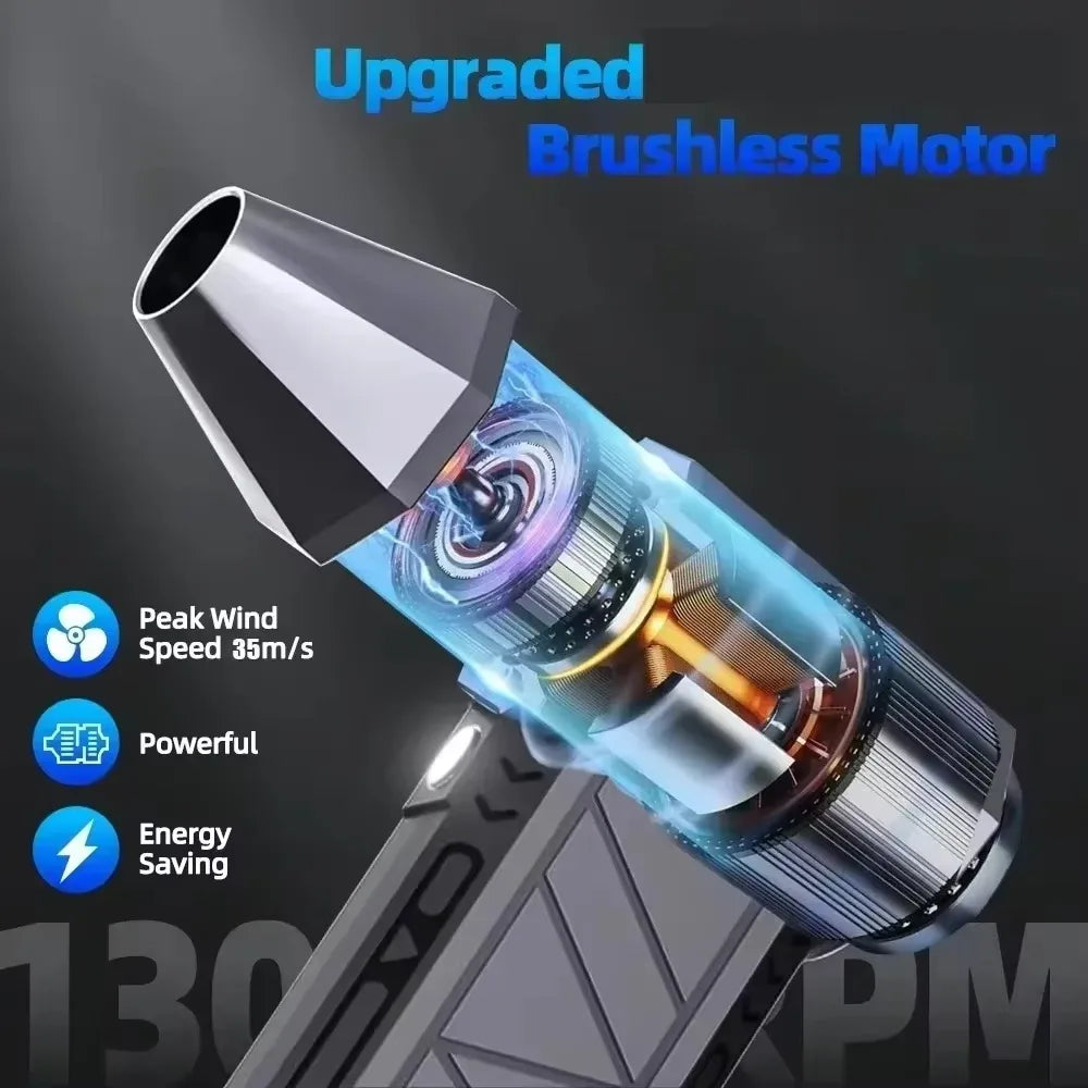 Turbo Jet Blower 130000RPM Powerful Air Blower Brushless Motor Turbo Fan Jet Fan Cleaning Air Duster Blower Air Puissant Too