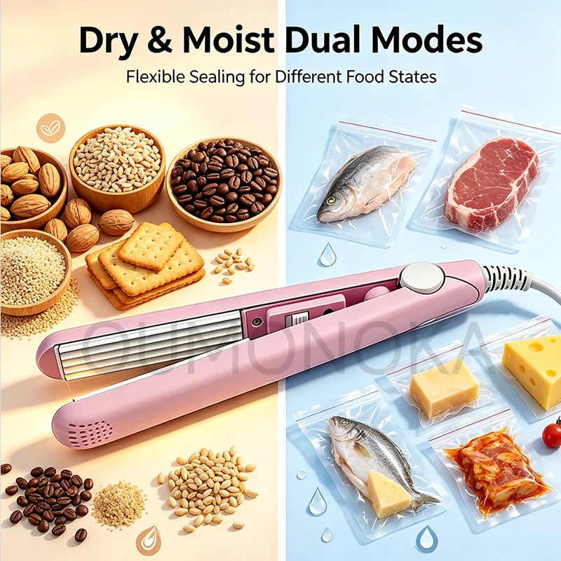 Mini Plastic Bag Sealer Machine Storage Bag Clip Vacuum Sealing Storage Machine Sealer Packing Seal Food Snack Kitchen Gadgets