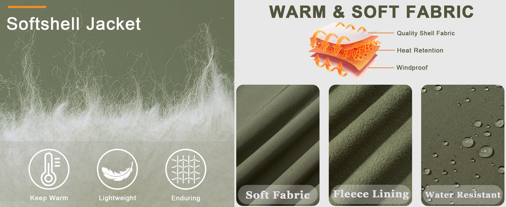 TACVASEN Blusão Impermeável para Homem Caminhada Outdoor Fecho Completo Corta-vento Forro Polar Quente Outono Inverno Trabalho Casaco Casual