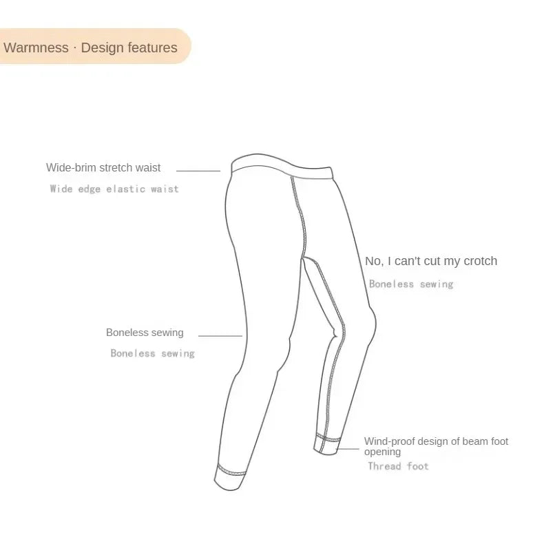 Big Size Children's Fleece Warm Render Pants For Boys Girls Winter Velvet Leggings Kids Baby Base Pants Thickened Long Johns