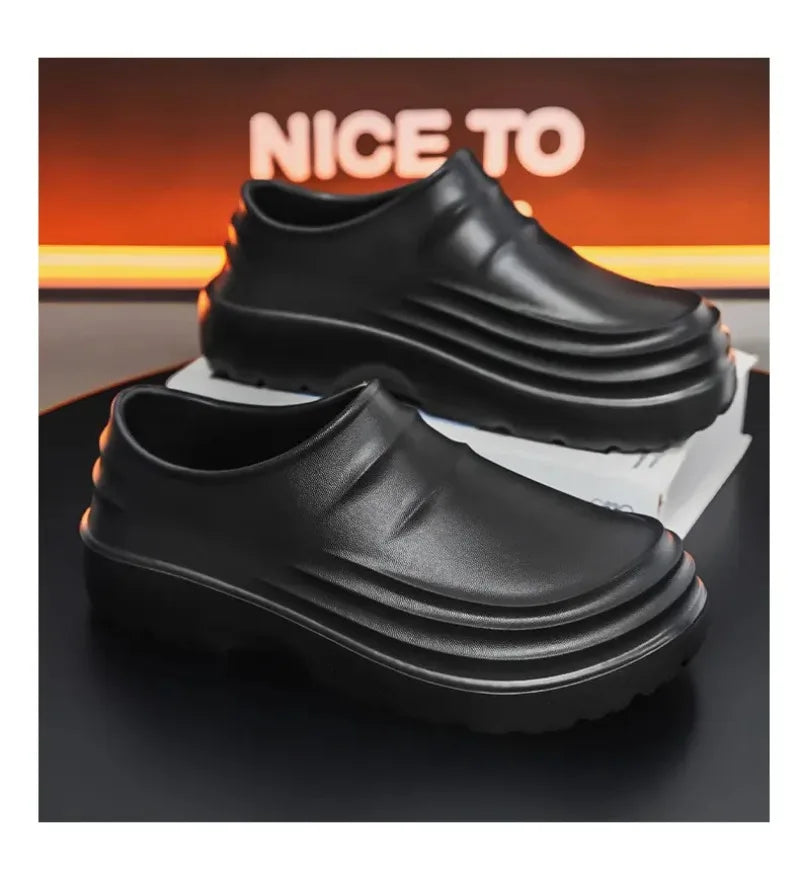Men's Chef Shoes Summer Spring and Autumn Slippers Men Kitchen Shoes Couple Waterproof Shoes Women Chef Shoes EVA Man Sandals