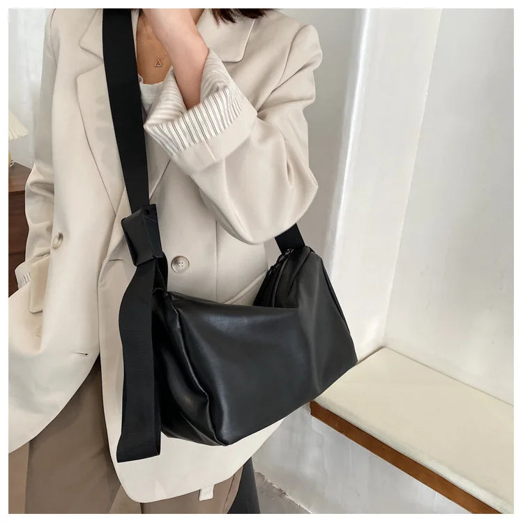 Tilorraine women bag leather large capacity single shoulder bag PU female versatile messenger bag retro style crossbody bag