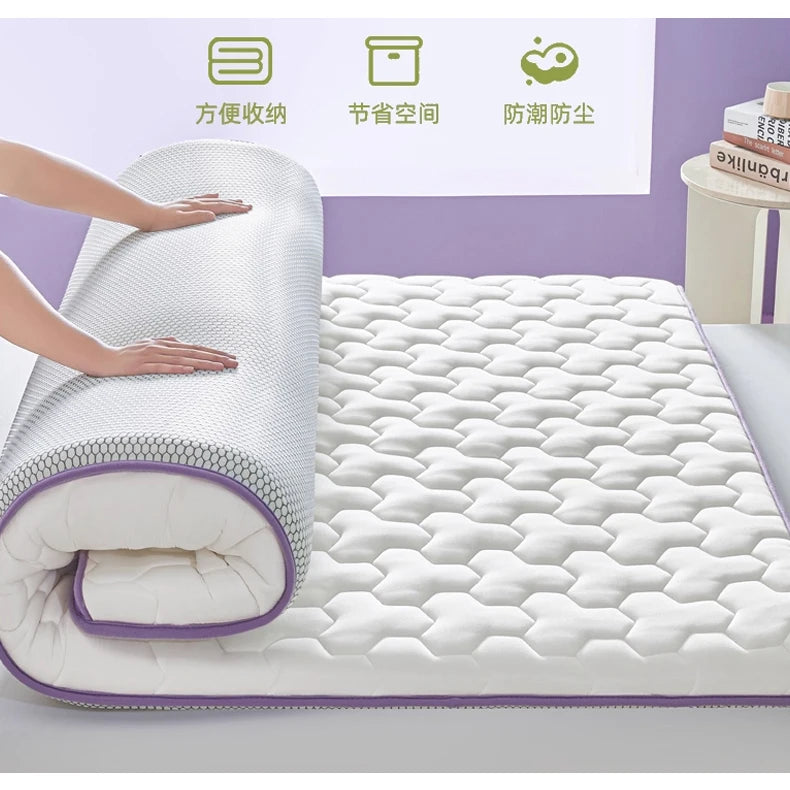 Double Foldable Memory Foam Latex Tatami Mat for Students Dormitory – Elastic Cushion Sleeping Mattress, Home Use, Single and Do