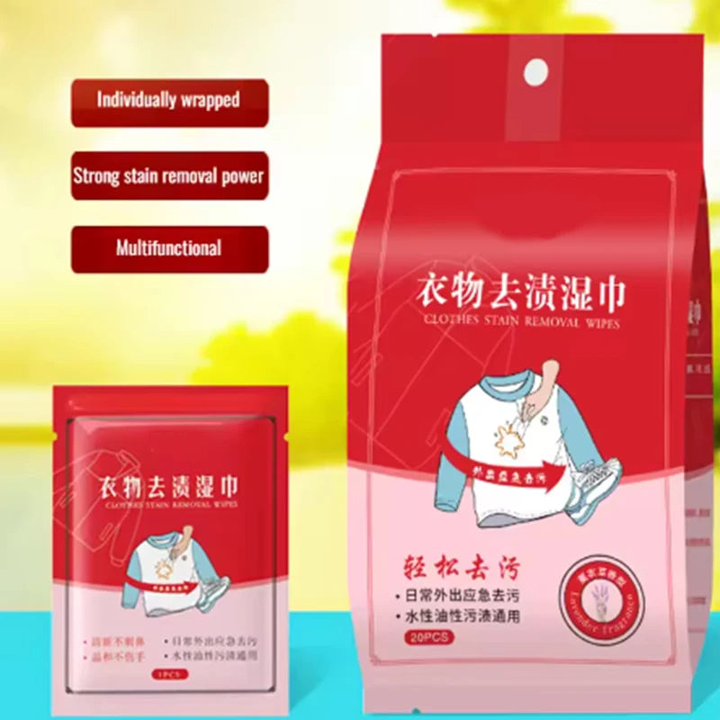 Portable Wipes Down Jacket Cleaning Wipes Laundry Stain Remover Wet Wipes Instant Clothes Stain Removal for Clothes Stain Tools