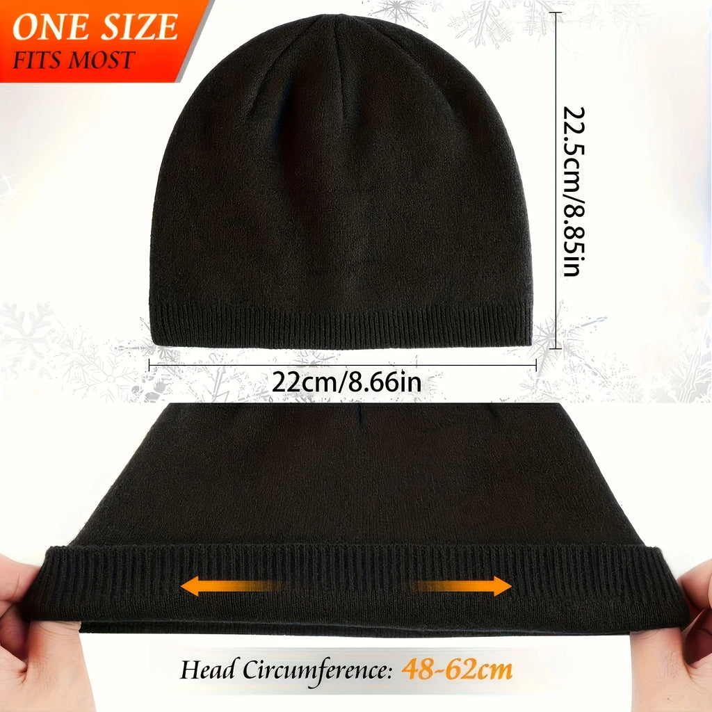 Winter Knitted Beanie Hat Unisex Soft Warm Windproof Running Cap Breathable Hiking Cycling Outdoor Sports Pullover Earmuffs Hat