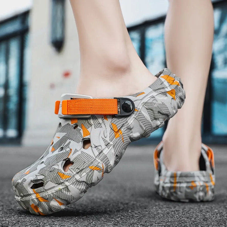 Shoes Men's Clogs Slippers Sandals 46 47 Male Garden Shoes Flat Camouflage Sandals Male Big Size Outdoor Flip Flops Home Clogs