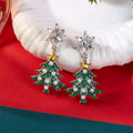 Christmas Earrings Rhinestone Imitation Pearl Snowflake Xmas Tree Star Bell Drop Holiday Dangle Party Jewelry Gift For Women Men