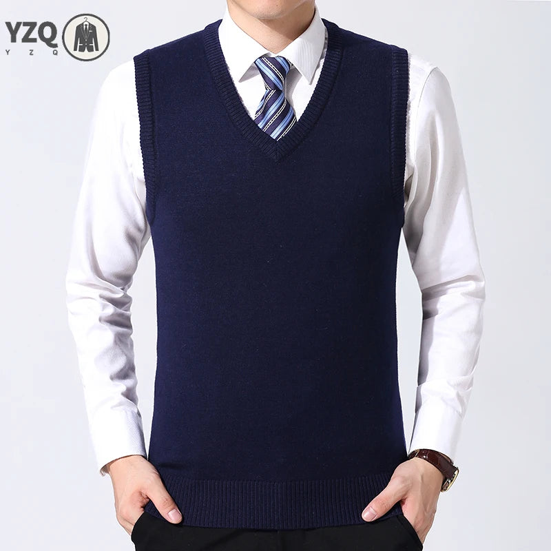 Men's Casual Sweater Vest Warm and Comfortable Vest in Autumn and Winter