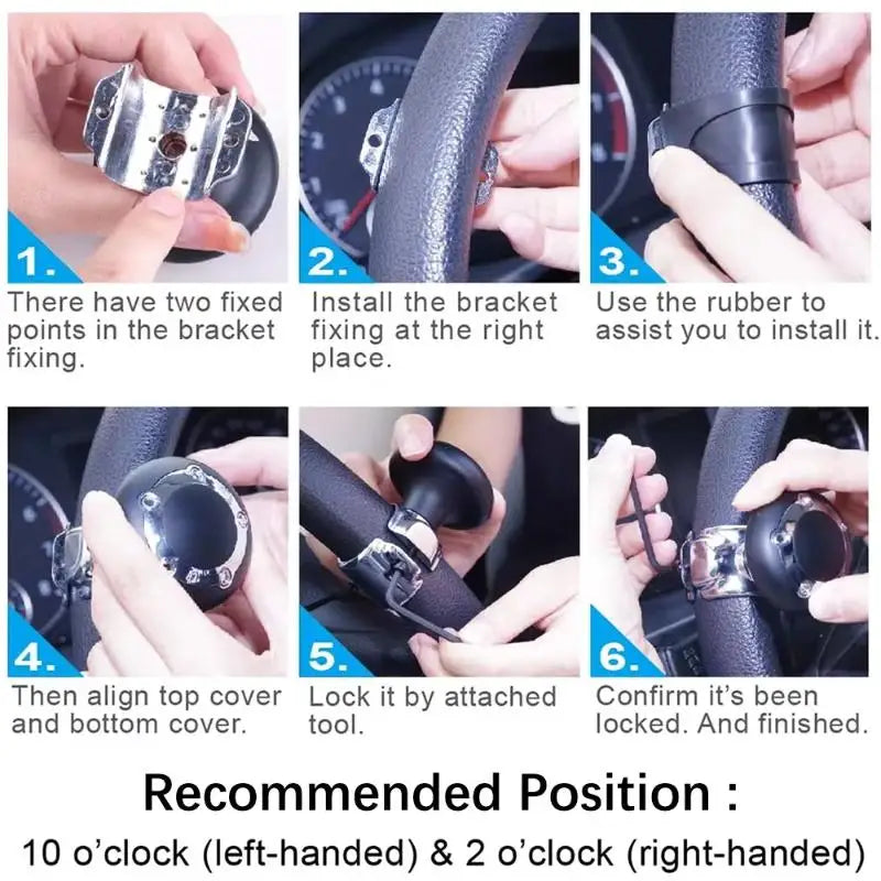 Universal Car Steering Wheel Spinner Ball Handle for Easy Maneuvering and Turning