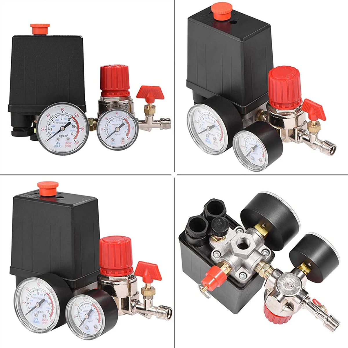 90-120PSI Air Compressor Pressure Switch Valve Control Manifold Regulator Gauges Safety Valve 1/4"BSP Air Compressor Parts