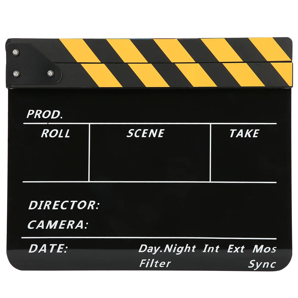 Acrylic 30x25cm Clapperboard Director Movie Clappers Film and Television Photography Prop Acrylic Clapperboard Film Clapperboard
