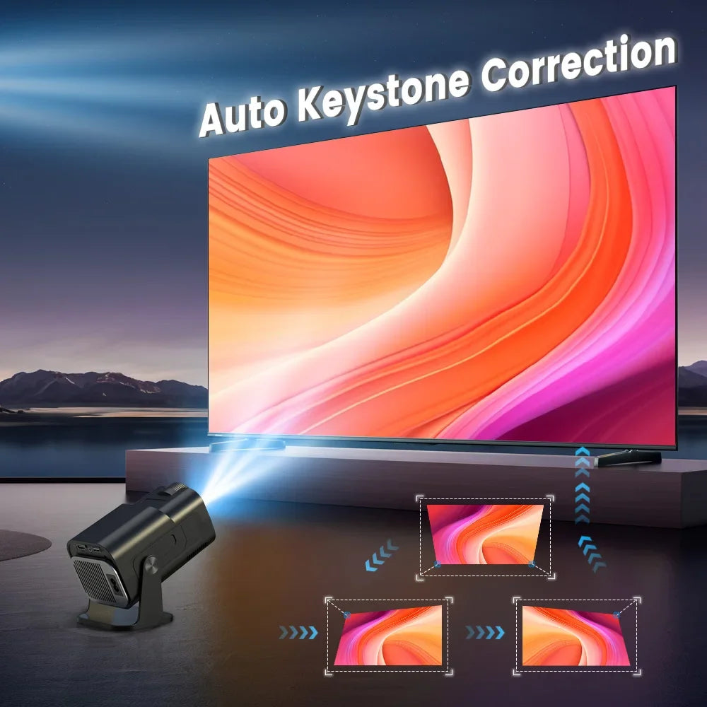 Portable  Projector, 4K Supported , WiFi 6 Bluetooth 5, Auto Keystone Correction, Android 11 Smart Home Theater Movie Projector