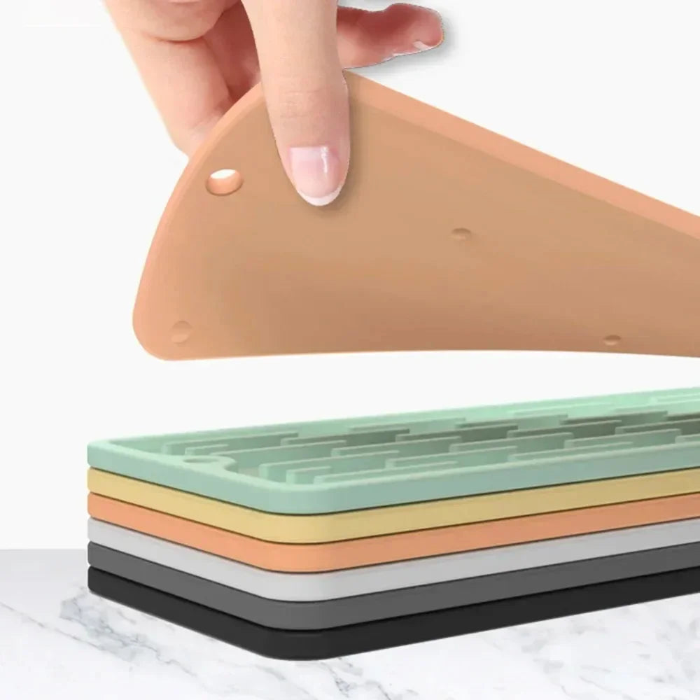 HOMEFISH  Silicone Drainer Mat Anti Slip Sink Tray Tableware Cushion Organizer Kitchenware Protection Mat Kitchen Storage Pads