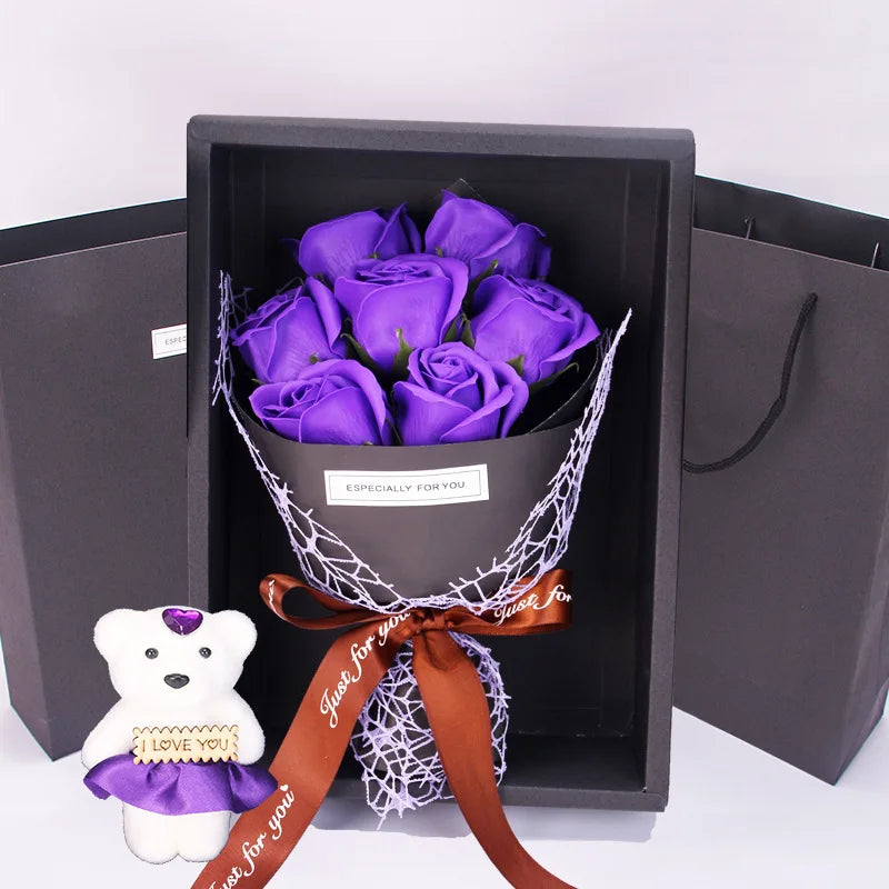 New Valentine's Day Gifts 7 Rose Artificial Flowers Wedding Decoration Mother's Day Gifts Home Decor Birthday Gifts 2023 Navidad