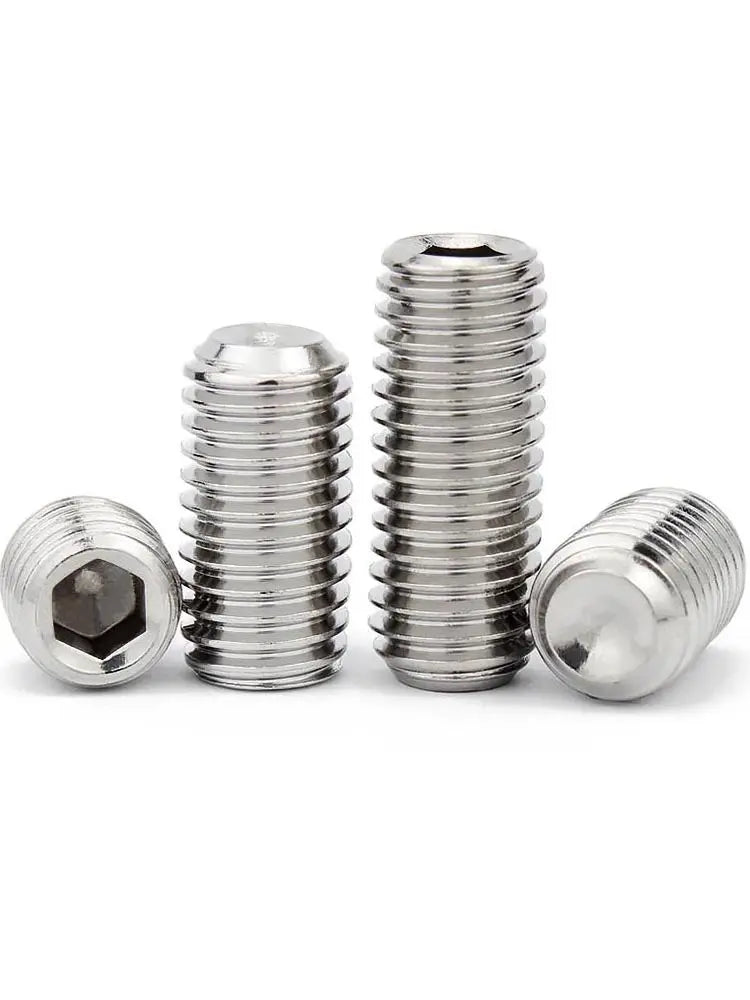 M3 M4 M5 M6 M7 M8 M10 M12 Fine Thread DIN916 Black 12.9 Steel Hex Hexagon Socket Allen Cup Point Grub Headless Bolt Set Screw