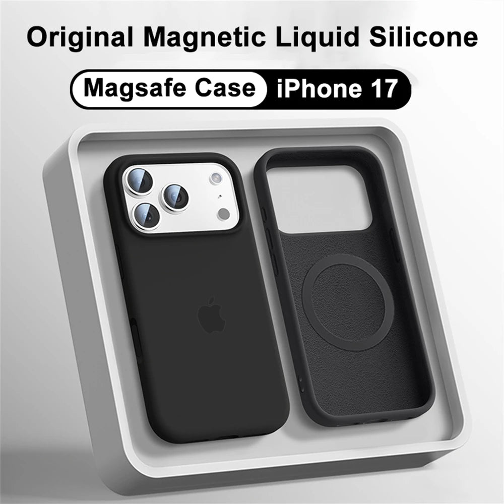 Orignal Liquid Silicone Magsafe Phone Case for iPhone 18 Pro Max 18 Pro 17 16 13 14 15 Pro Magnetic Wireless Charge Soft Cover