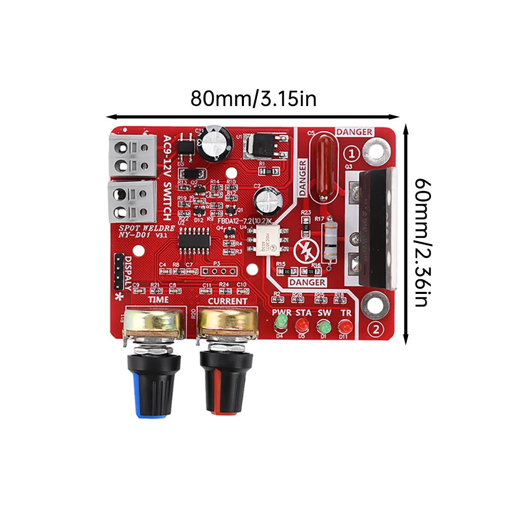 100A NY-D01 Spot Welder Control Board Kit Digital Display Spot Welding Machine Time And Current Control Module AC 110/220V