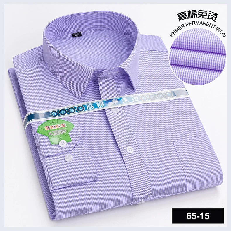 Men Print Shirts Casual Long Sleeve Striped Dress Shirt for Man Business Formal Slim Fit Button Up Polka Dot Men's Clothing