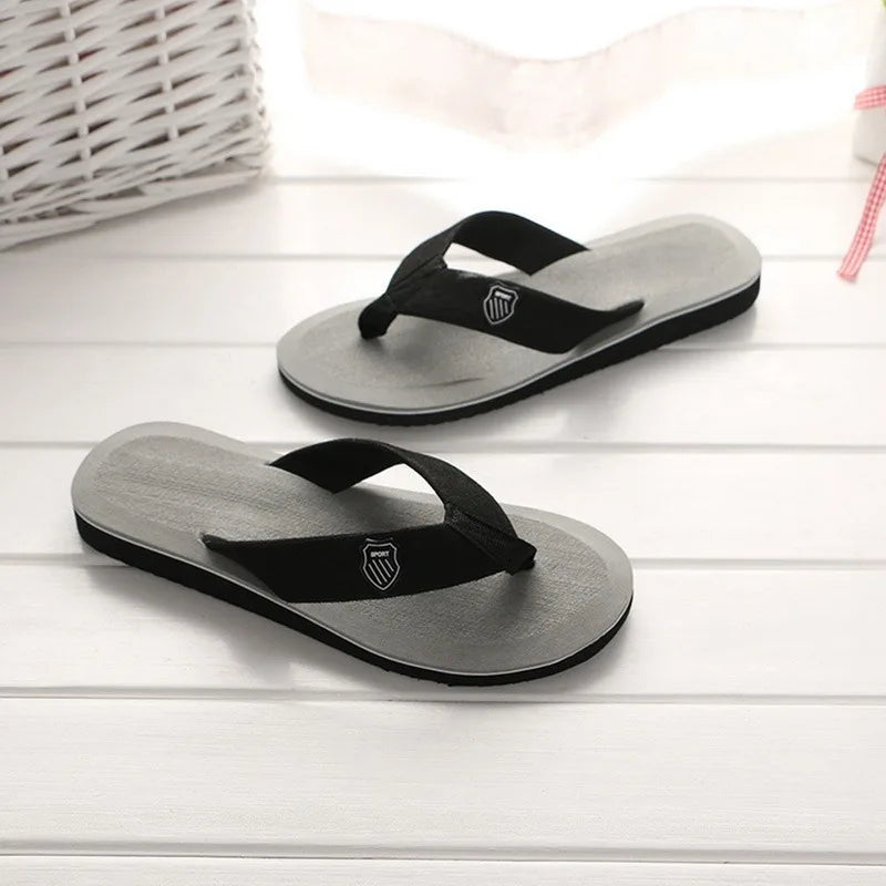 Men's Casual Flip Flops Fashion Beach Shoes Men Summer Non-Slip Flat Slides Mens Slippers Indoor House Shoes Man Male Slipper