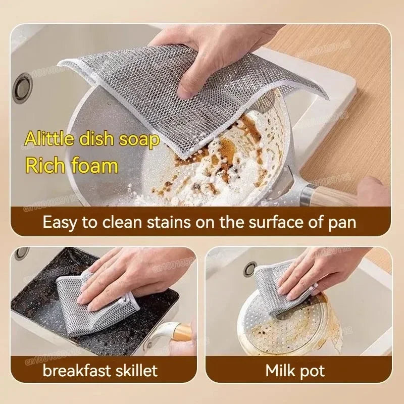 1/5/10/20/30/40pcs single-layer silver-threaded wet wipes, household kitchen stove dishwashing cloths