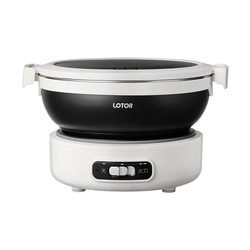 1.2L Electric Cooking Pot Portable Folded Rice Cooker Travel Multicooker Split Hot Pot 304 Stainless Steel Electric Skillt 500W