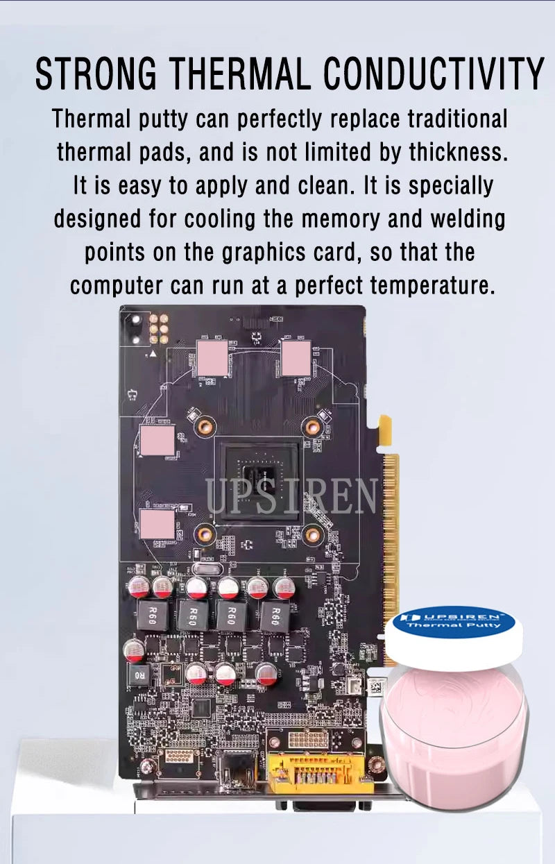 UPSIREN UTP-8 10g/20g/50g/100g Thermal Compound 14.8W/MK Pink Thermal Paste Plastic-Formable Thermal Compound for GPU Components