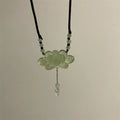 New Chinese style ancient style ice jade lotus pendant necklace 2024 new summer niche high-end Hanfu ancient costume accessories