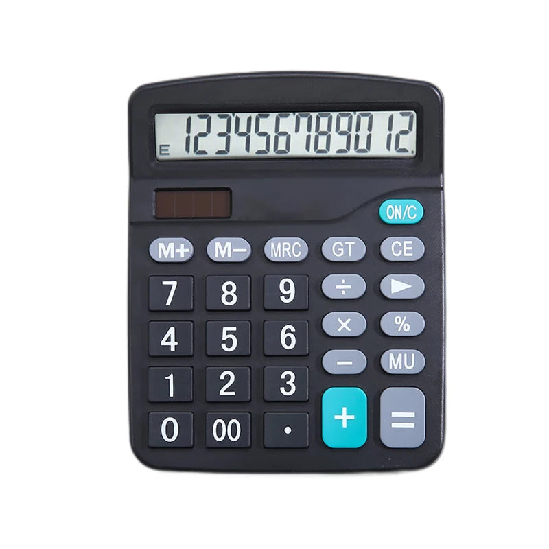 Solar Calculator with Dual Power Supply, 12 Digits, Electronic Calculator, Home, Office, School, Financial, accounting Tools