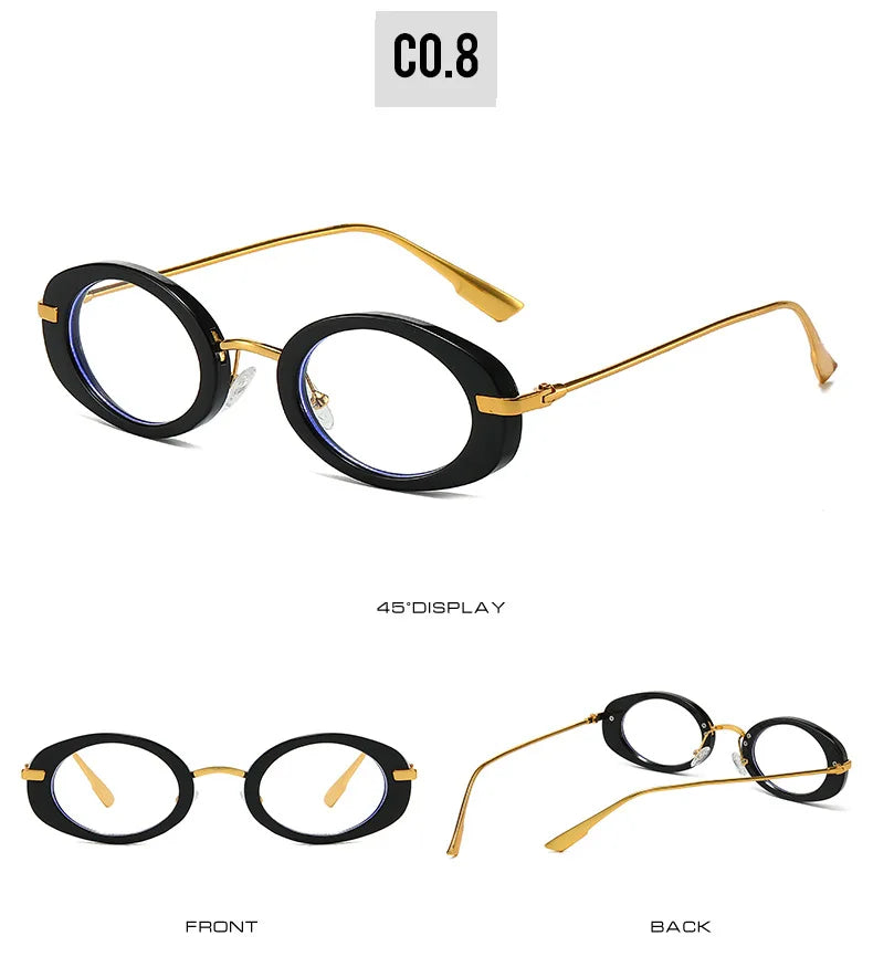 Fashion Small Oval Sunglasses Women Europe Popular Ins Cool Blogger Uv400 Sun Glasses Brand Designer