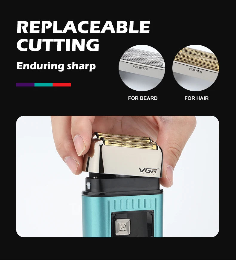 VGR Men's Razor IPX6 Body Wash Professional Intelligent Digital Display Multi-Functional Shaving Sculpting Hair Trimmer V-357