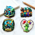 4/8pcs Adventure Enamel Pins Set, Pixel Game Character Metal Lapel Brooches, Cute Monster Decorative Badges for Backpack