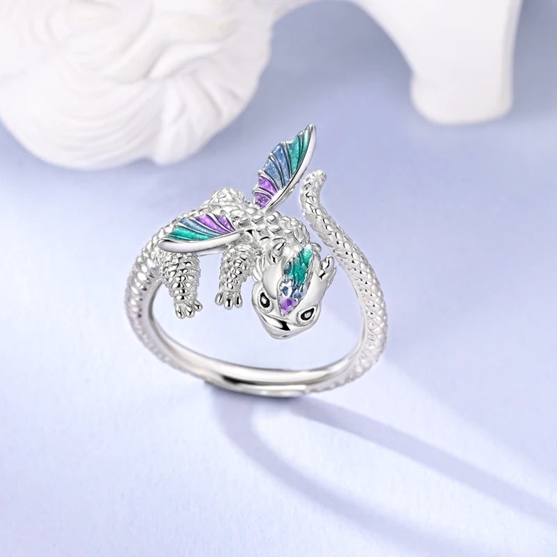 925 Silver Open Ring Sunflower Bee Star Eternal Love Jewelry Women's Wedding Gift