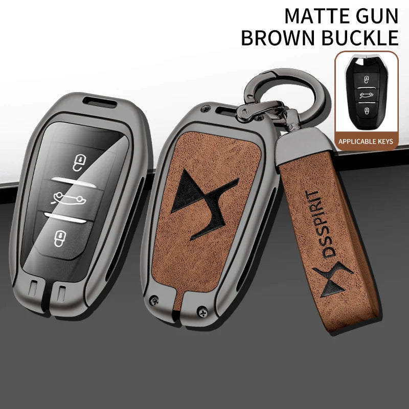 Zinc Alloy Car Key Case Cover Shell for DS DS7 DS5 DS6 DS9 New Energy DS4 Dias Protective Key Chain Bag Keyless Auto Accessories