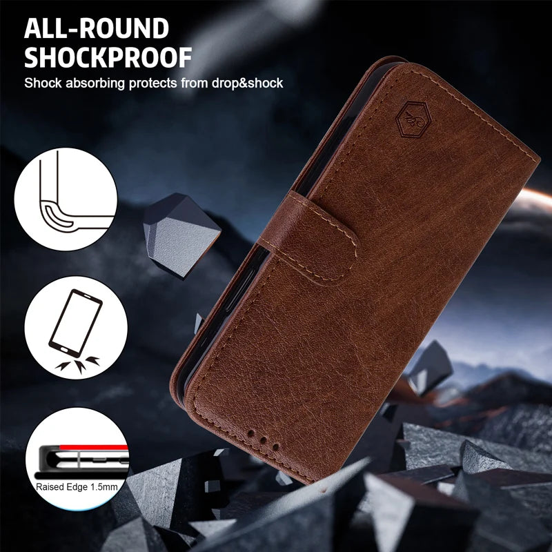 Magnetic Flip Leather Cover Wallet Case For Motorola Moto G Play Power Stylus 2021/2022/2023/2024 Edge 30 40 50 Neo Lite Pro