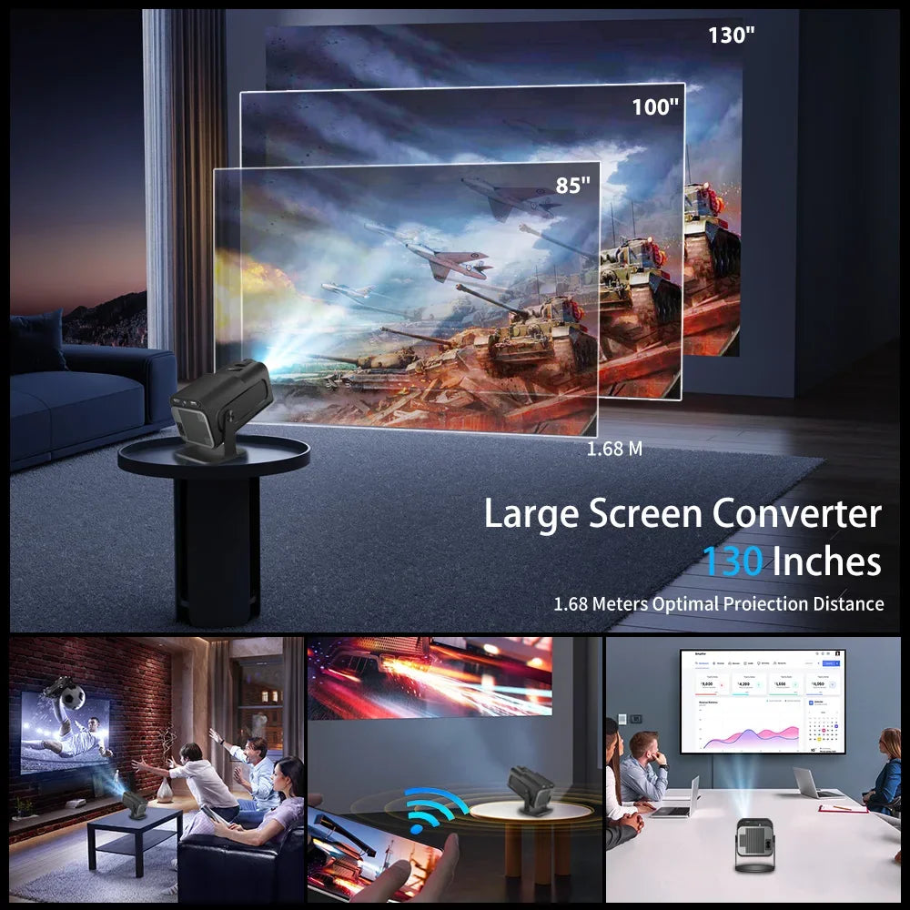 Portable  Projector, 4K Supported , WiFi 6 Bluetooth 5, Auto Keystone Correction, Android 11 Smart Home Theater Movie Projector