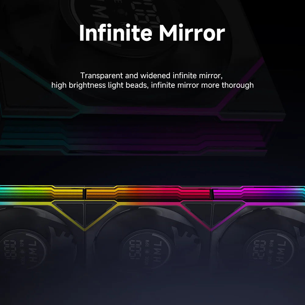 Jungle Leopard Interstellar V4 Digital Display Speed Control Infinite Mirror With Screen Ventilador UNI Fan