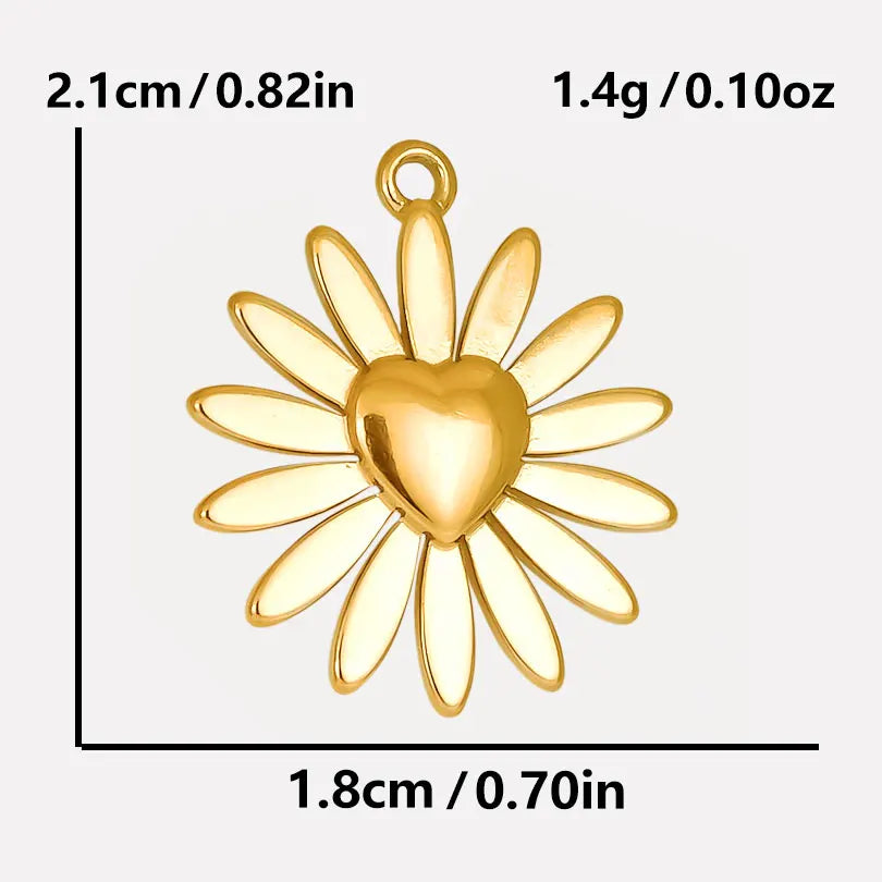 6pcs/Mix Classic Gold/Silver Color Heart Shaped Cross Irregular Shaped Pendant Stainless Steel Diy Women Necklace Accessories