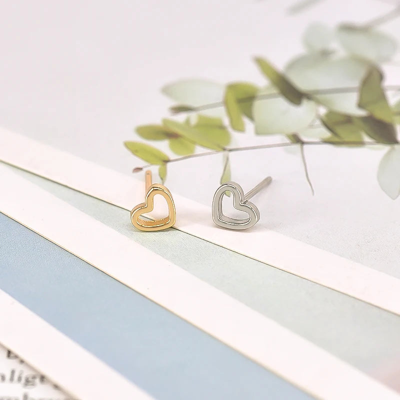 925 Sterling Silver Ear Buckle Retro Metal Heart Pendant Hoop Earrings for Women CZ Huggie Earrings Fashion Females Jewelry