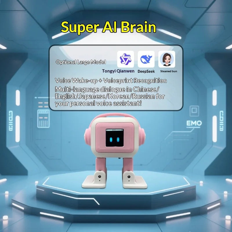 Emo Robot Voice Recognition Pet Robot AI Communication Intelligent Robot Electronic Toys Desktop Companion Robot For Kids Gift